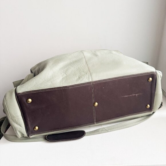 Latico Grey Brown Leather Men's Duffel Travel Bag - Picture 6 of 7